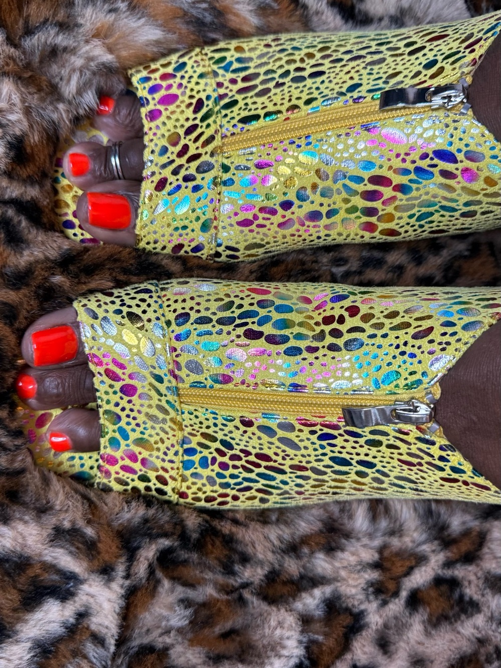 Multicolor Patterned Women’s Slingback Heels